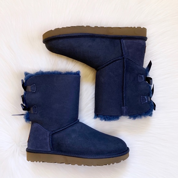 UGG Navy Bailey Bow II Boots - Picture 3 of 7